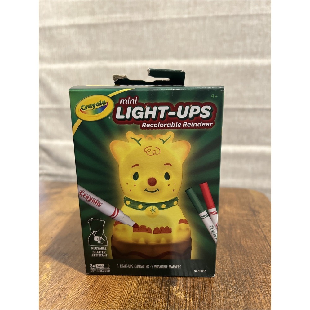 Crayola Mini Light Ups Reindeer, Recolorable Light Up Toy‎ for Kids